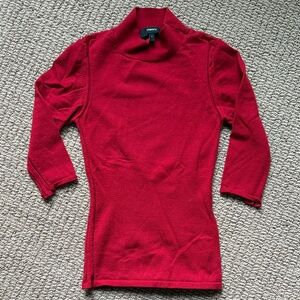 Theory Red Mock Neck Sweater